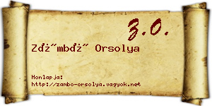 Zámbó Orsolya névjegykártya
